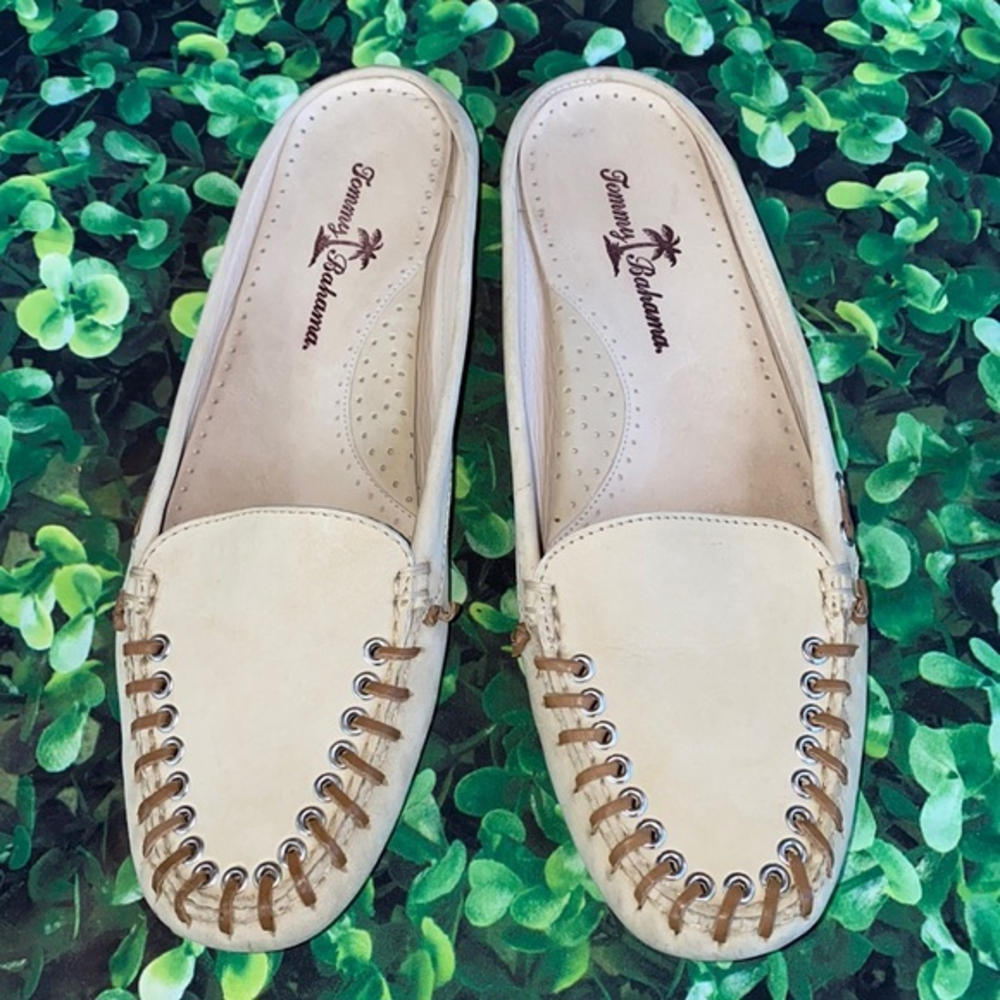 Tommy Bahama Leather Driver Loafer Mules Slip On Shoes Women’s 8.5   8 1/2